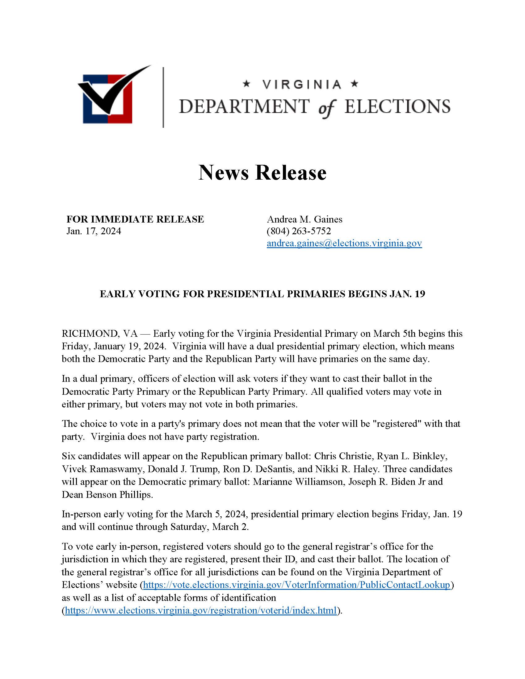 ELECT News Release -Early voting - 2024 Presidential Primary  _Page_1
